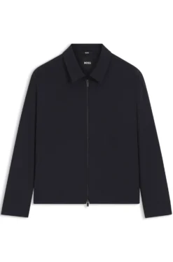 Packable relaxed-fit overshirt in a washable wool blend