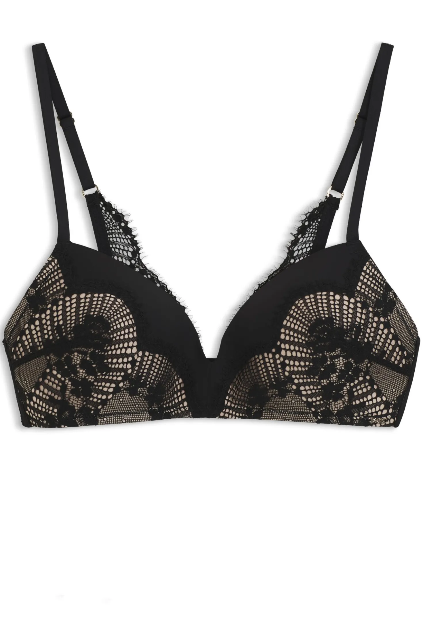 Padded bra in lace and mesh
