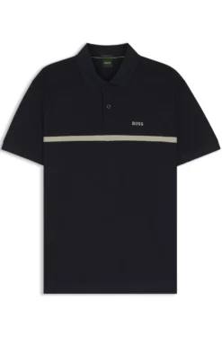 Paddy polo shirt in cotton with horizontal stripe