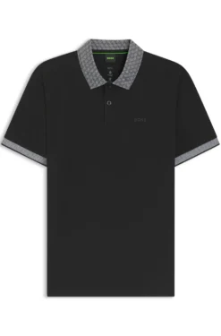 Paddy polo shirt in stretch cotton with moisture management