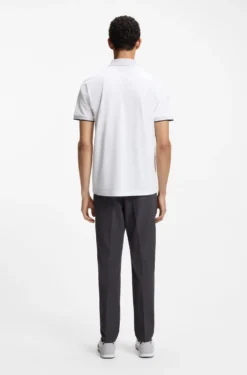 Paddy polo shirt in stretch cotton with moisture management