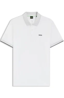 Paddy polo shirt in stretch cotton with moisture management