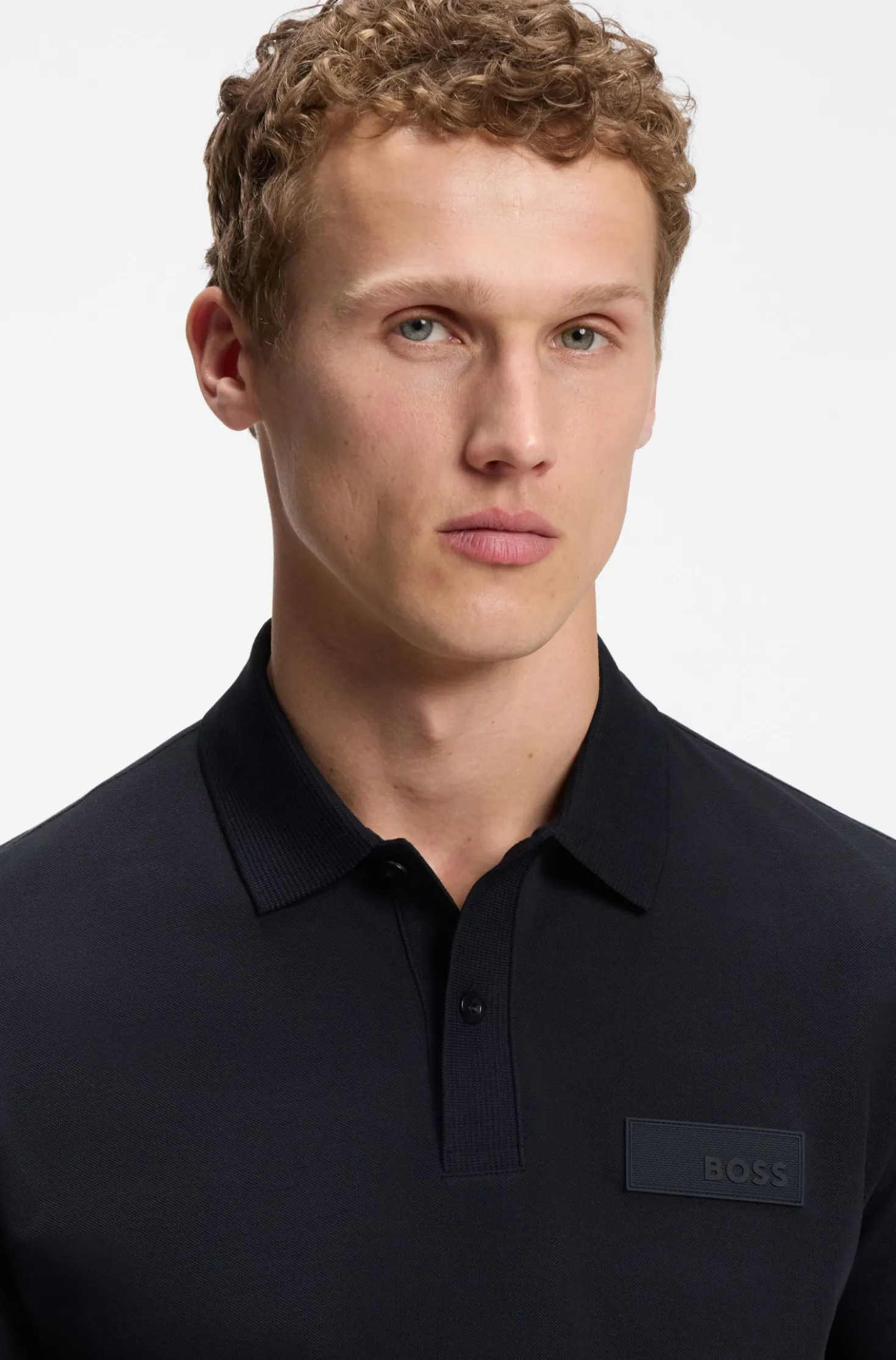 Paddy polo shirt with structured logo patch