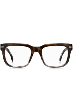 Patterned-acetate optical frames with temple logo