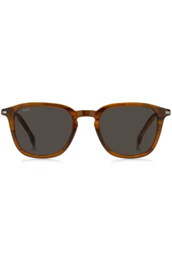 Patterned-acetate sunglasses with temple stripe