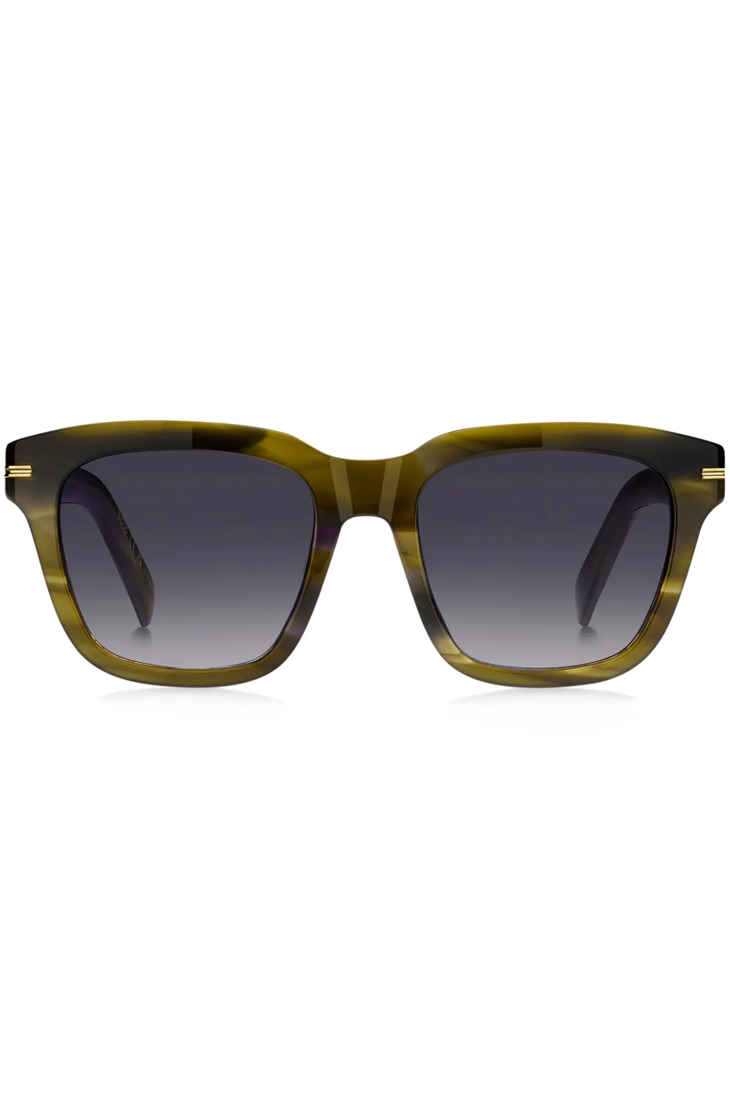 Patterned-acetate sunglasses with gold-tone trims
