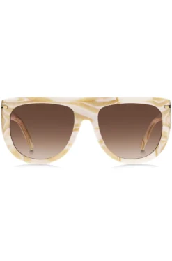 Patterned-acetate sunglasses with gold-tone hardware