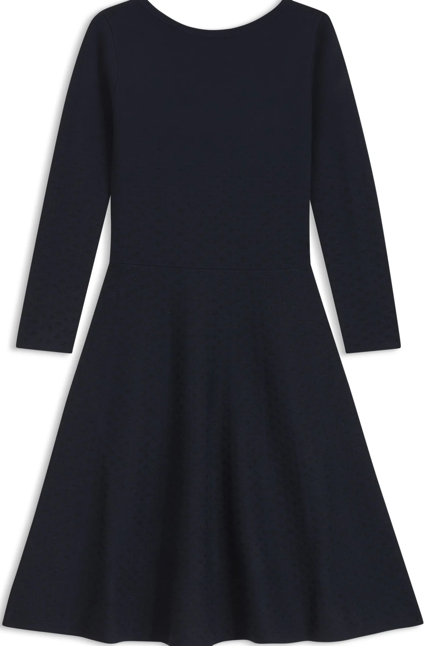 Patterned boat-neck dress in a stretch knit