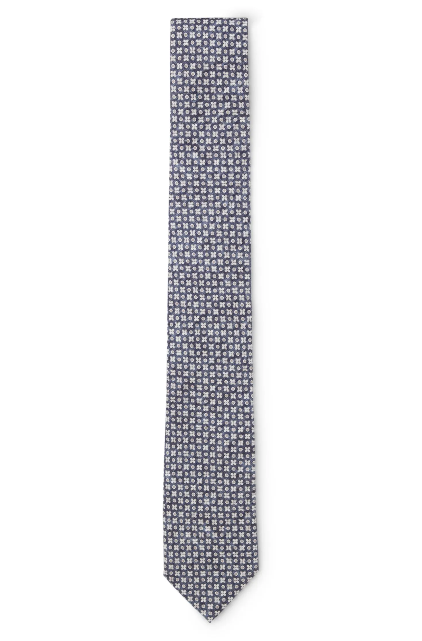 Patterned tie in cotton and wool
