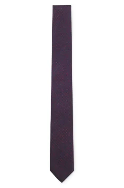 Patterned tie in silk jacquard