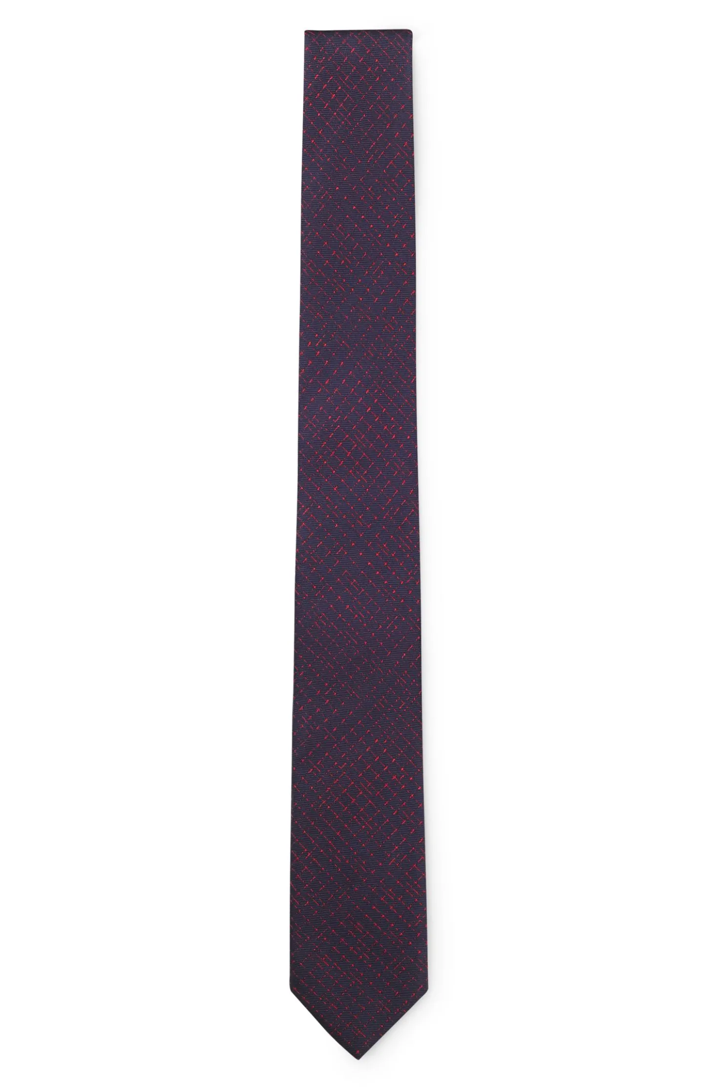 Patterned tie in silk jacquard