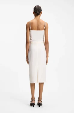 Pencil skirt with gold-tone chain belt
