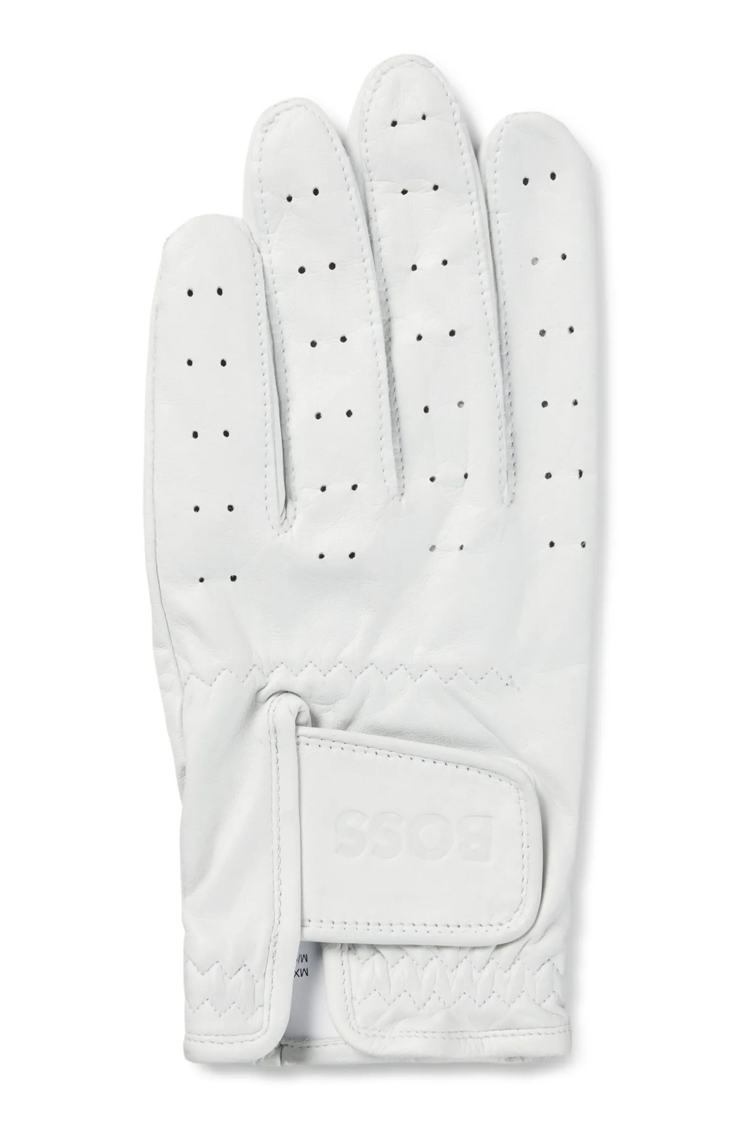 Perforated glove in nappa leather with riptape closure
