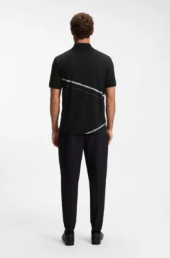Pima-cotton polo shirt with placed print
