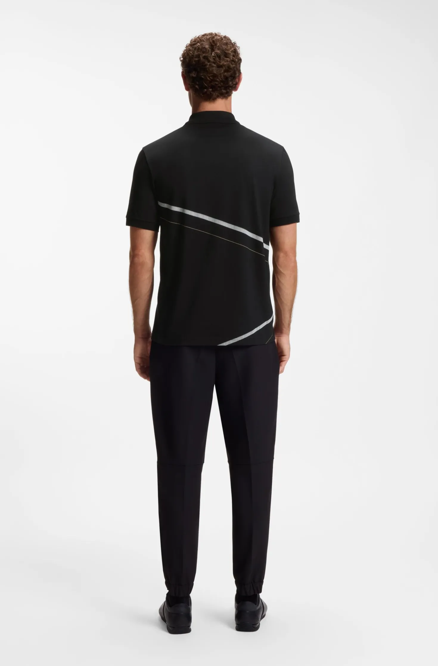 Pima-cotton polo shirt with placed print
