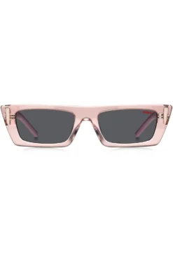 Pink-acetate sunglasses with 3D monogram