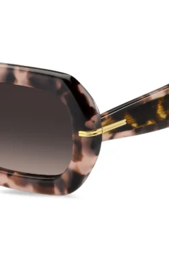 Pink-Havana sunglasses with gold-tone hinges