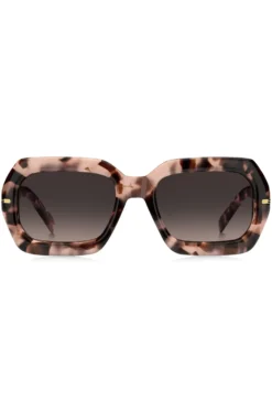 Pink-Havana sunglasses with gold-tone hinges