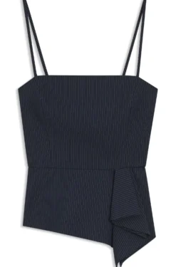 Pinstripe top with peplum hem