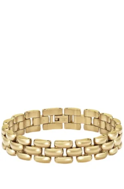 Polished bracelet with engraved logo detail