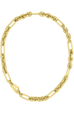 Polished-link necklace with monogram element