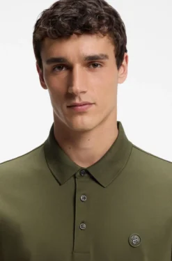 Polo shirt in mercerised cotton with Double B monogram
