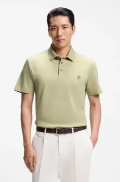 Polo shirt in mercerised cotton with Double B monogram
