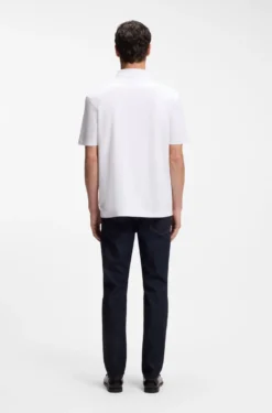 Polo shirt in mercerised cotton with Double B monogram