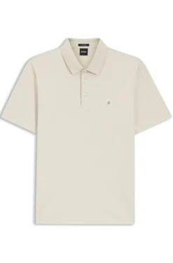 Polo shirt in mercerised cotton with Double B monogram