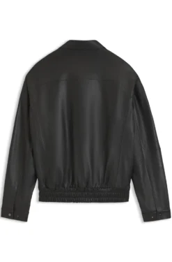 Porsche x BOSS leather jacket with concealed magnetic closure