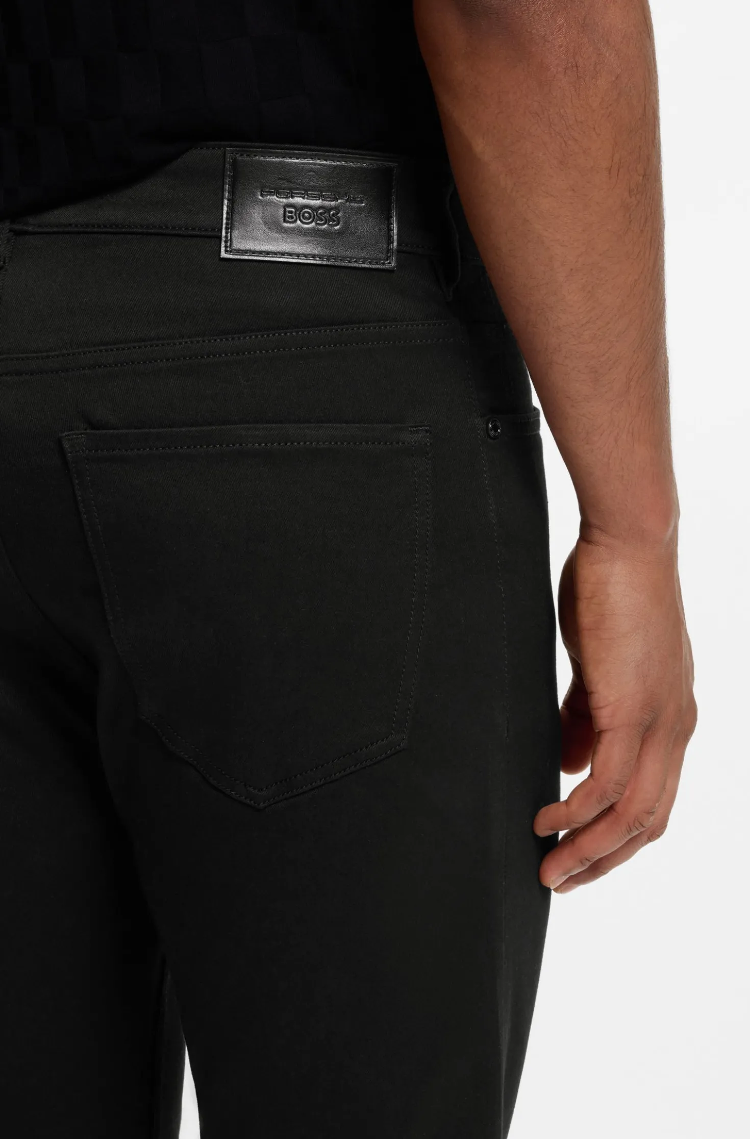 Porsche x BOSS tapered-fit trousers in stretch denim