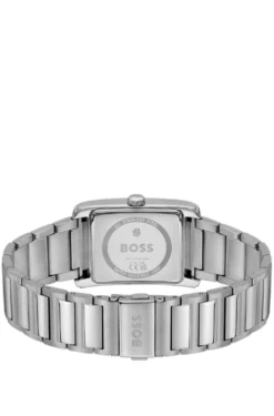 PRINCIPLE Link-bracelet watch with blue textured skeleton dial