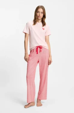 Printed pyjama bottoms in stretch modal and cotton