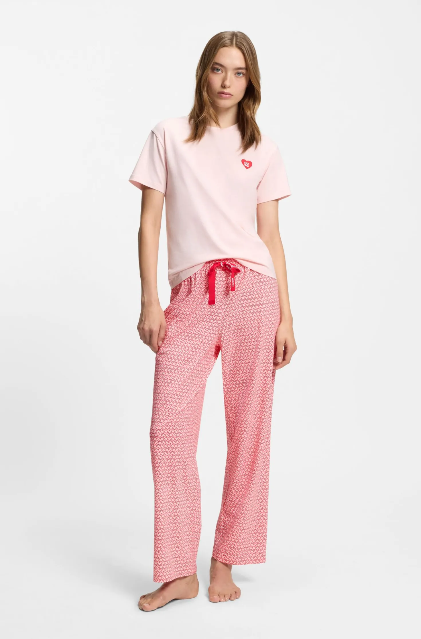 Printed pyjama bottoms in stretch modal and cotton