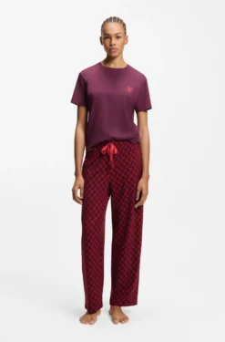 Printed pyjama bottoms in stretch modal and cotton