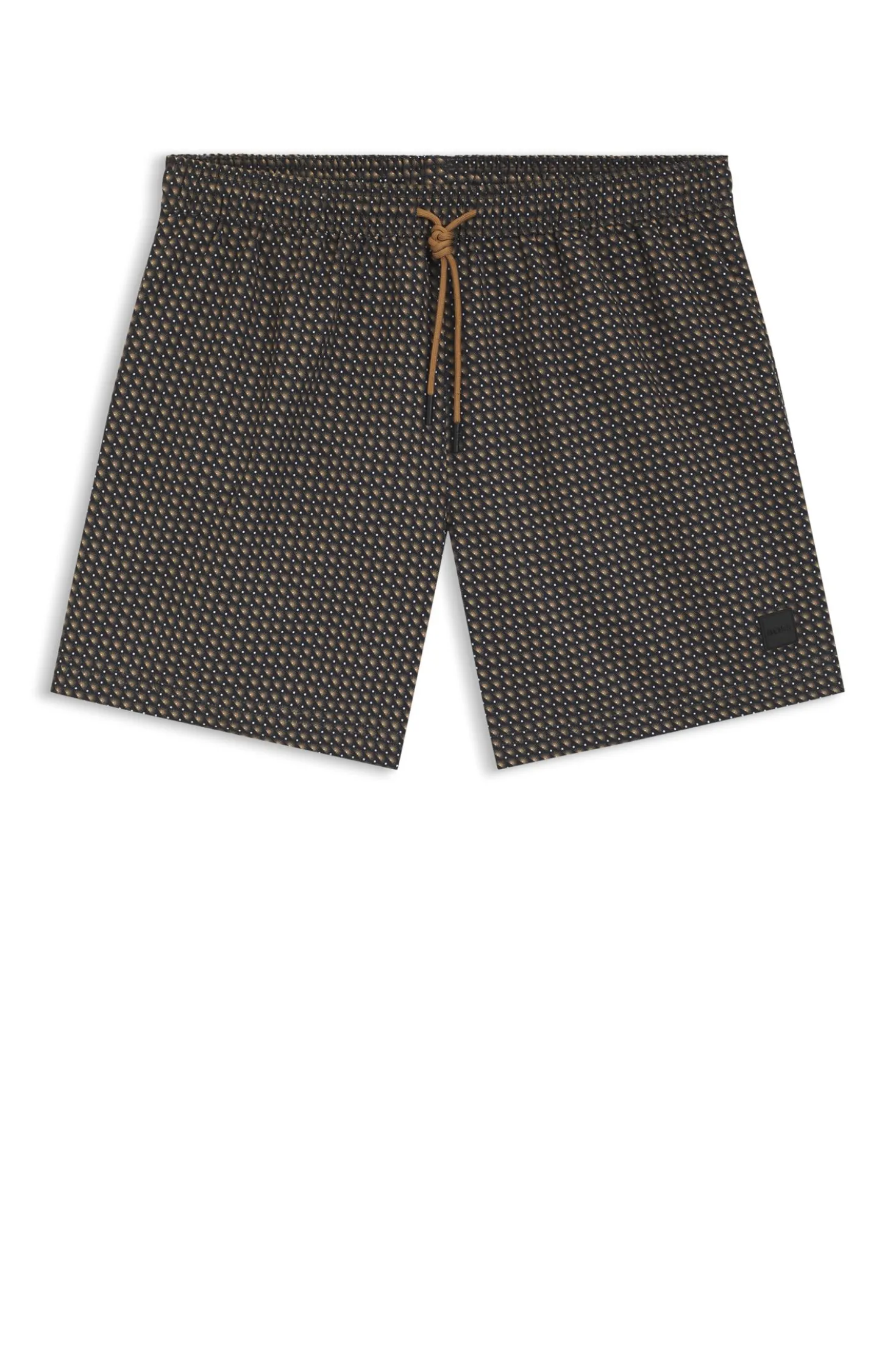 Printed swim shorts with logo badge