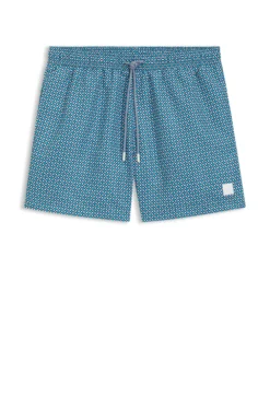 Printed swim shorts with logo badge
