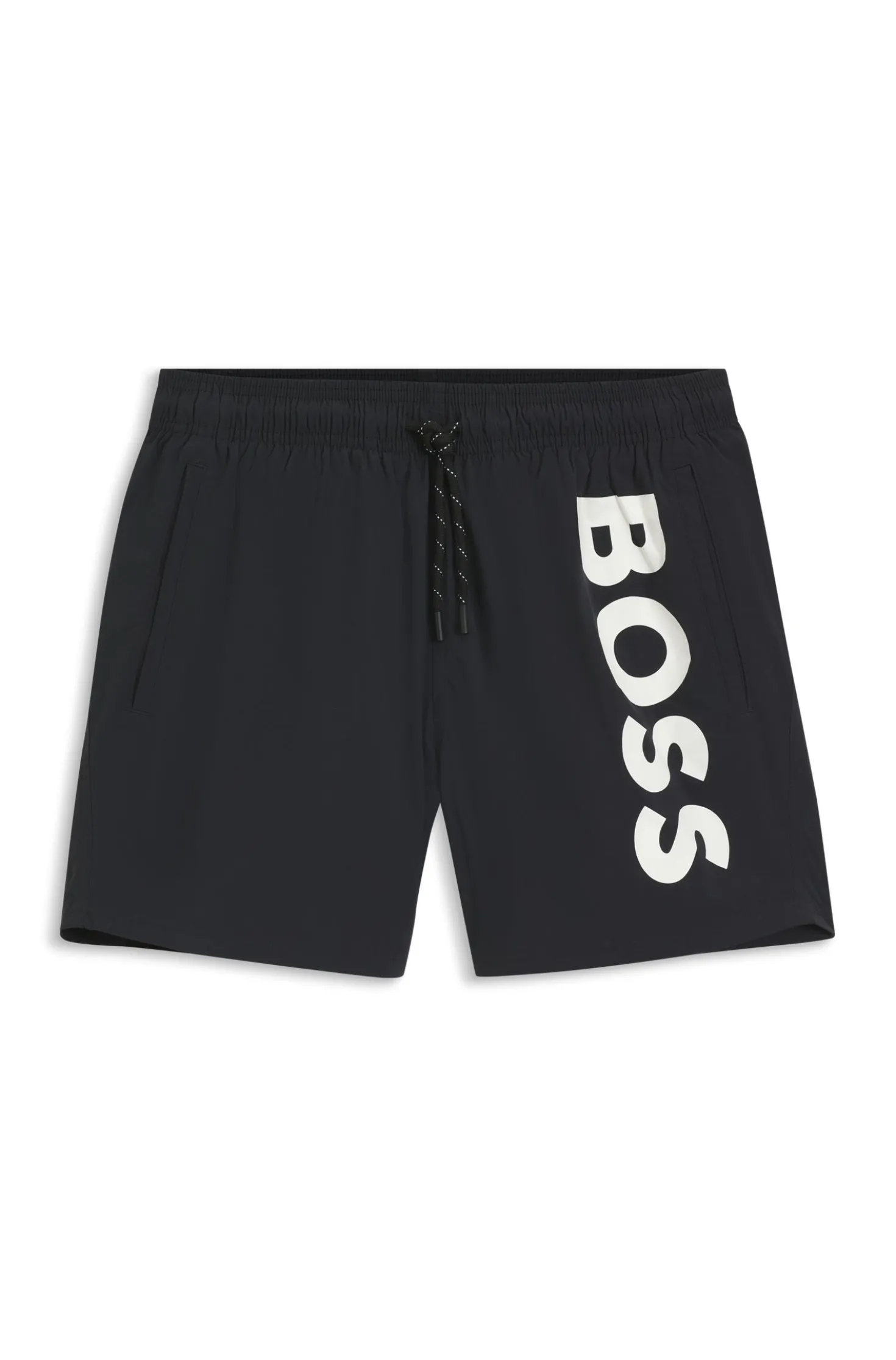 Quick-drying swim shorts with printed logo