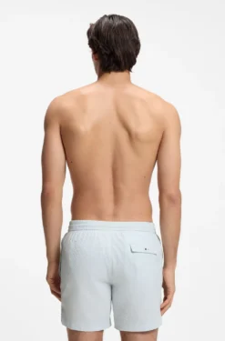 Quick-dry swim shorts in stretch seersucker