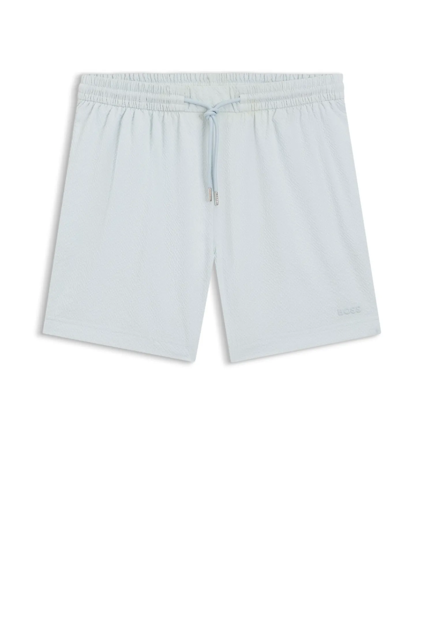 Quick-dry swim shorts in stretch seersucker