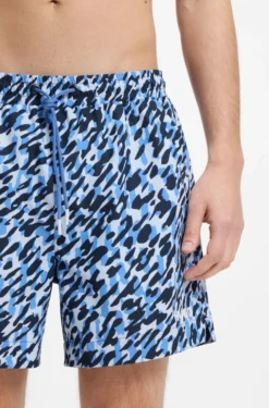 Quick-dry swim shorts with all-over print
