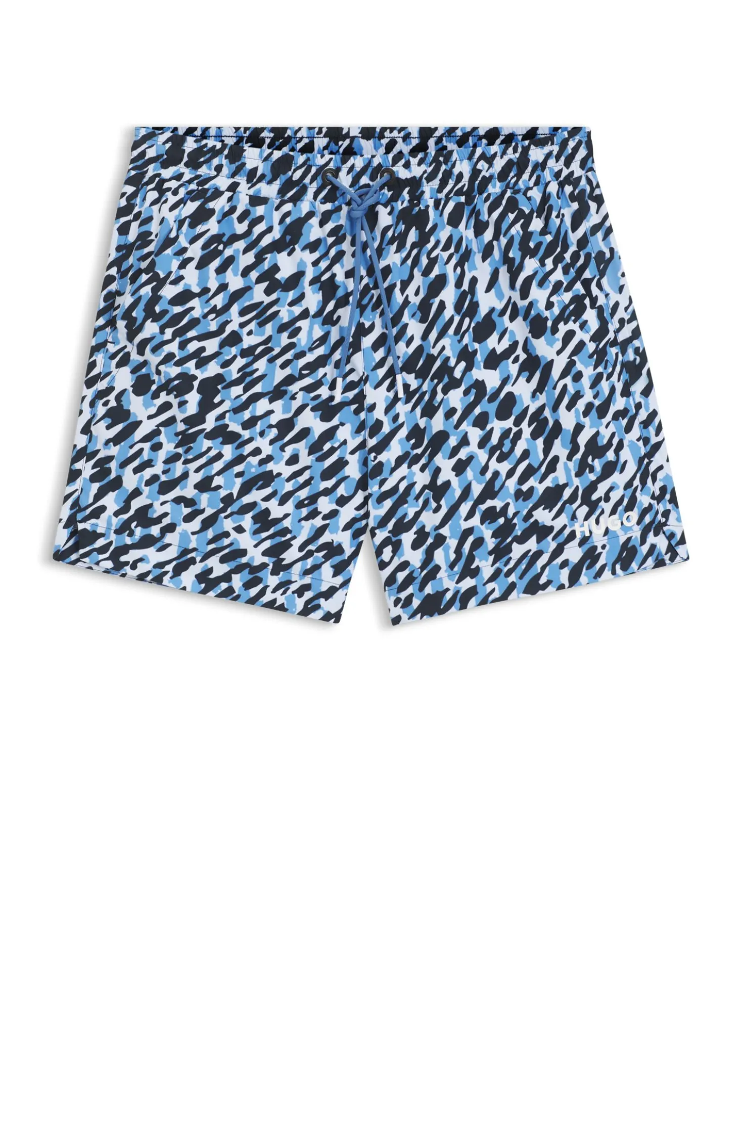 Quick-dry swim shorts with all-over print