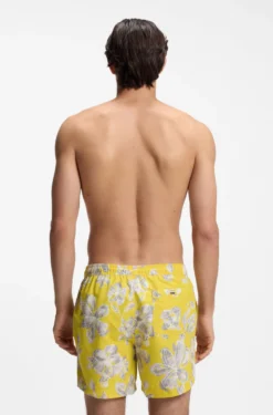 Quick-dry swim shorts with all-over print