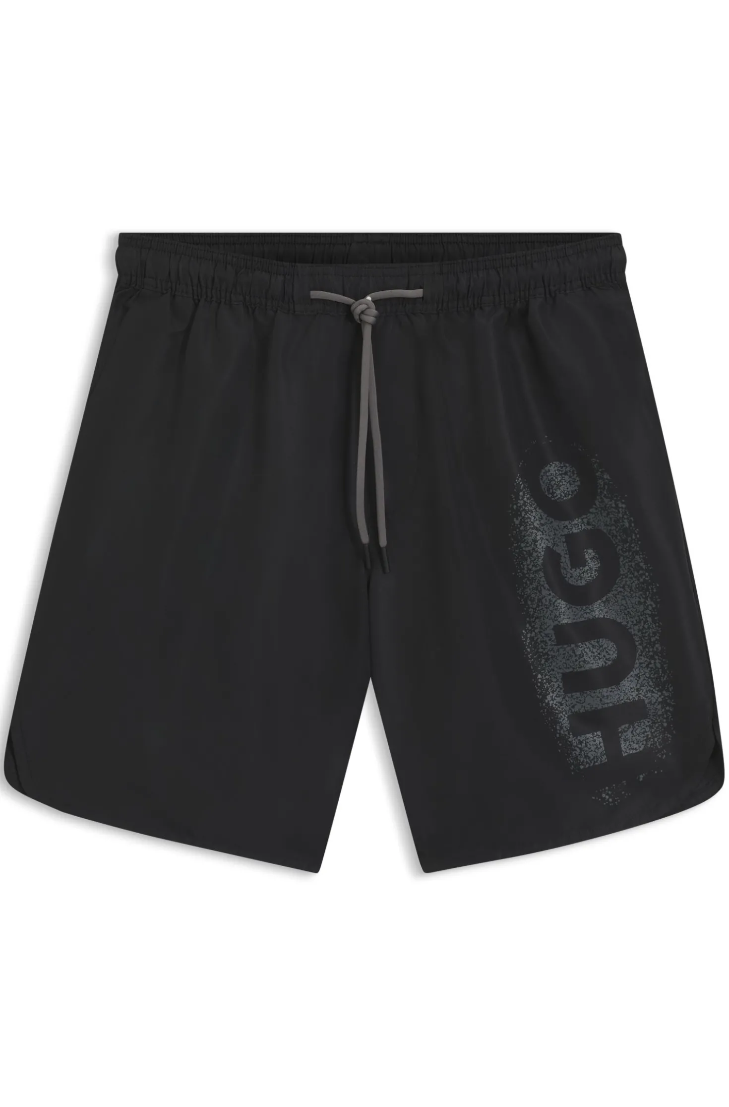 Quick-dry swim shorts with spray-effect logo
