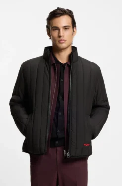 Quilted jacket with logo detail