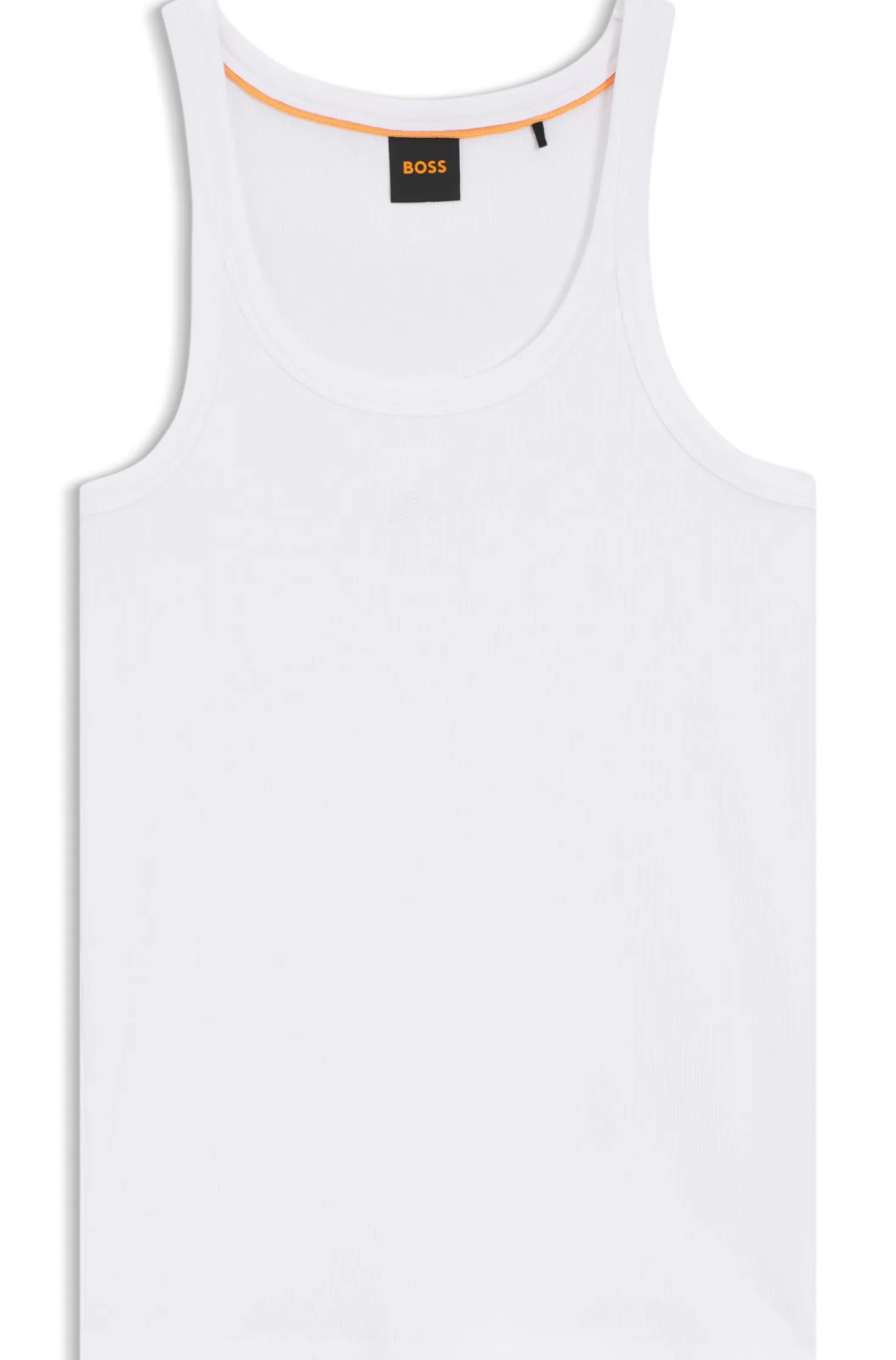 Racer-back tank top in stretch cotton