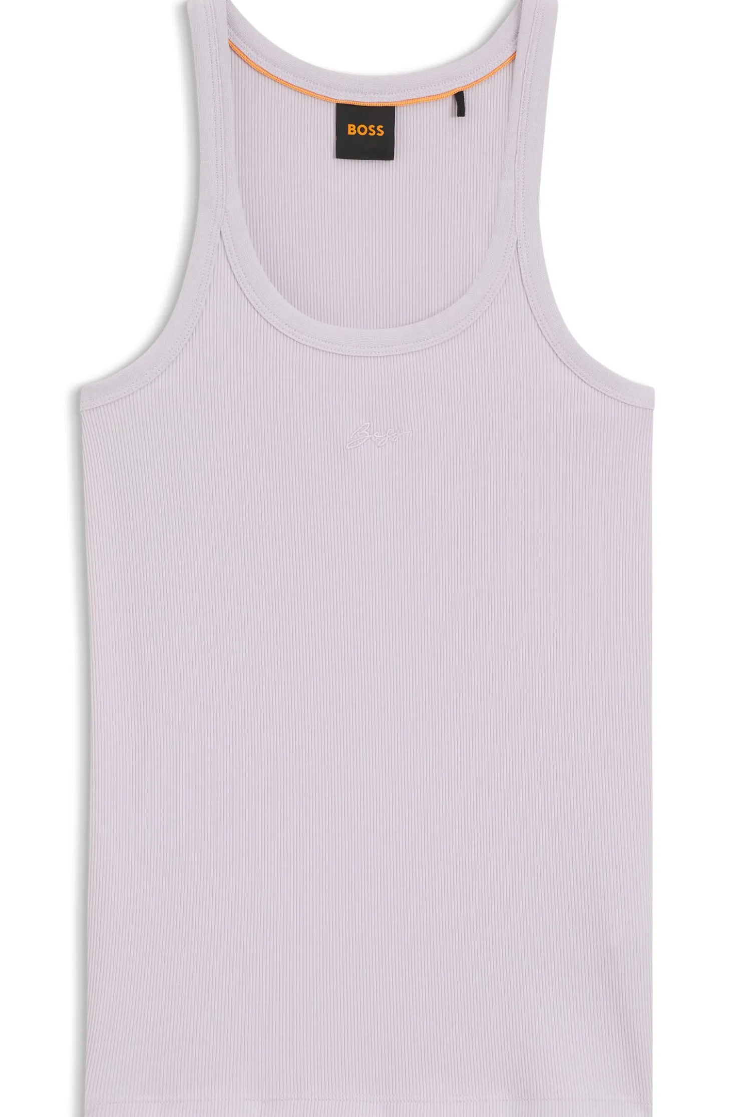 Racer-back tank top in stretch cotton