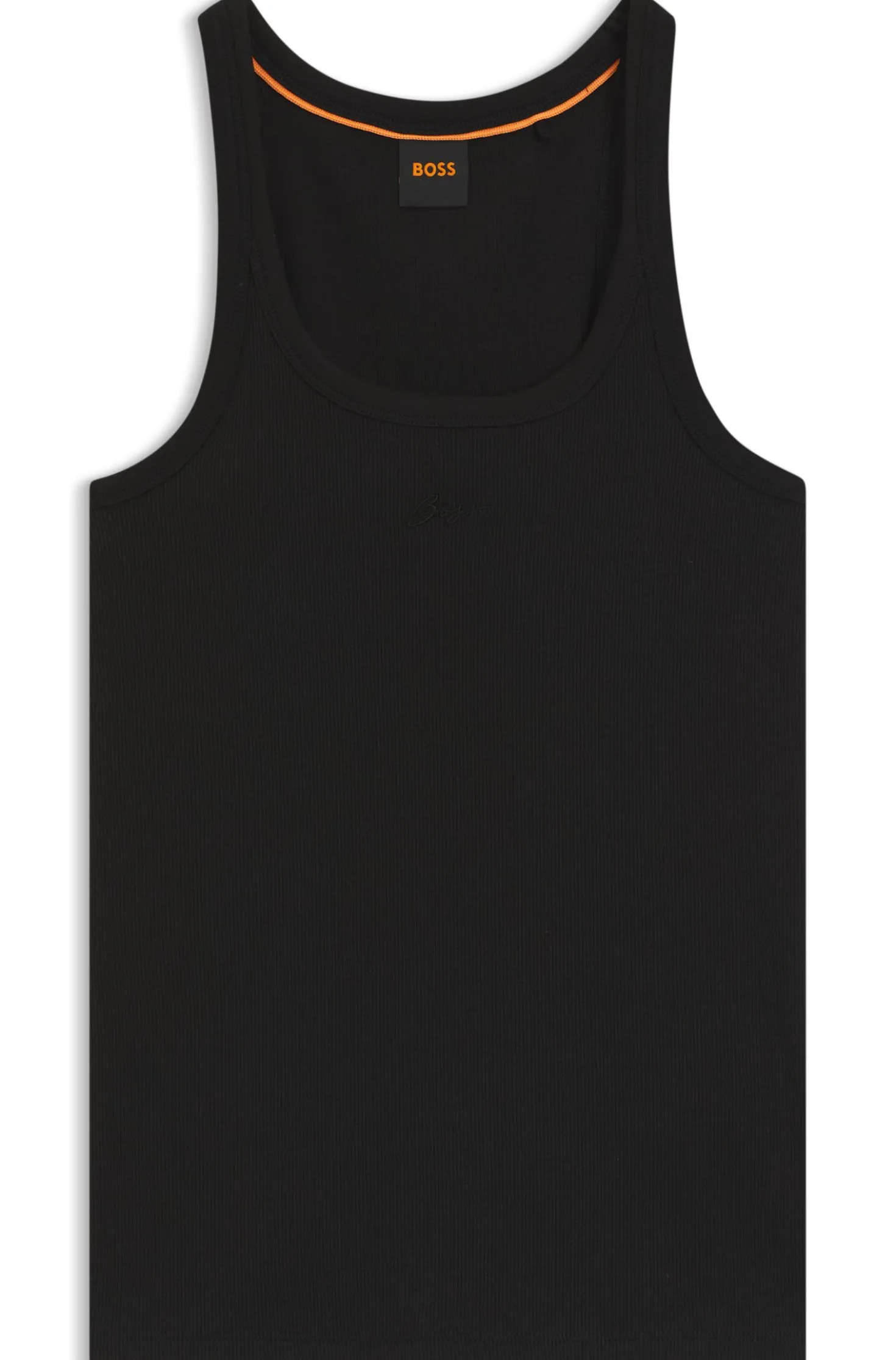 Racer-back tank top in stretch cotton