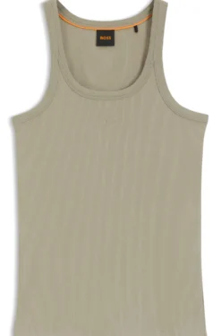 Racer-back tank top in stretch cotton
