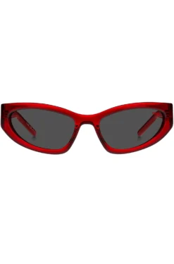 Red-acetate optical frames with 3D monogram